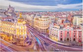 De Calle de Alcala ontmoet de Gran Via in Madrid - Foto op Forex - 45 x 30 cm