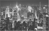 Zwart en wit luchtfoto van downtown New York City - Foto op Forex - 45 x 30 cm