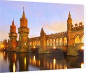De Oberbaumbrücke over de Spree in oud Berlijn - Foto op Plexiglas - 40 x 30 cm