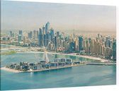 Panoramische luchtfoto van de Dubai Marina skyline - Foto op Canvas - 45 x 30 cm