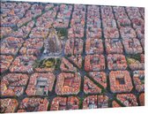 District Eixample met de Sagrada Familia in Barcelona - Foto op Canvas - 45 x 30 cm