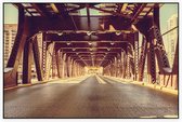 Typische brug over de Chicago River in Amerika - Foto op Akoestisch paneel - 150 x 100 cm