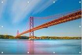 Ponte 25 de Abril over de Taag in Lissabon - Foto op Tuinposter - 120 x 80 cm