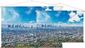 Blauwe hemel boven de stad Los Angeles in Californië - Foto op Textielposter - 120 x 80 cm