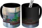 Magische Mok - Foto op Warmte Mok - Windmolens in Amsterdam op de vroege morgen - 350 ML