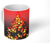 Mok - Abstracte kerstboom gemaakt van lichten - 350 ML - Beker - Kerst Cadeau - Kerst Cadeautjes - Kerstcadeau Man - Kerstcadeau Vrouw