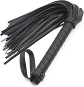 Nooitmeersaai - PU leren flogger zweep zwart - 40 cm