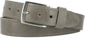 Leren Riem | 4cm breed | Riemmaat: 85cm | 100% echt leer | Kleur: grijs | Nikkelvrije gesp