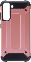 Shop4 - Geschikt voor Samsung Galaxy S21 FE Hoesje - Extreme Back Case Drop Shock Proof Roze