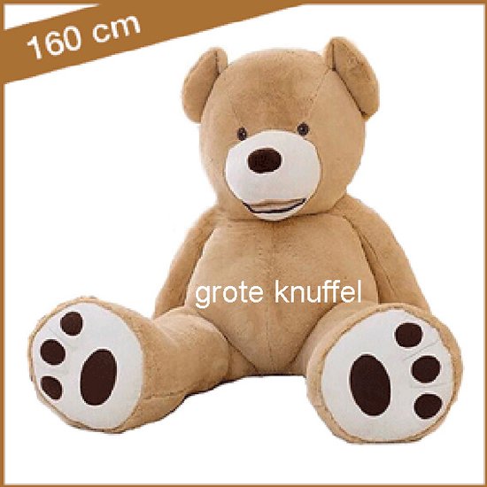 moe Gezamenlijk Besparing Grote Knuffelbeer XXL 160 cm lichtbruin - XXL Mega Teddybeer 160 cm -... |  bol.com