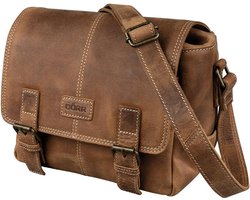 Kapstadt Leather Photo Bag Small WIDE Cognac
