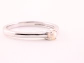 Fijne hoogglans zilveren ring met zoetwater parel - maat 15.5