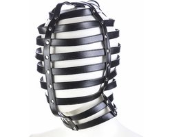 Nooitmeersaai - Leren BDSM hoofdmasker kooi - zwart