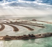 Luchtfoto van wereldberoemde Dubai Palm Island - Fotobehang (in banen) - 250 x 260 cm