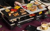 StangVollby ANDRA Gourmet Set voor 8 Personen - Gourmetstel - Elektrische Reversible Grill- en Bakplaat - Raclette Gourmetset - Grillen - Bakken - Anti-aanbaklaag - Zwart - Kunstst