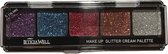 Leticia Well - Glitter Cream Make-up Palette Ogen en Lippen - 5 tinten paars/blauw/rood/koper/zilver - nummer 04