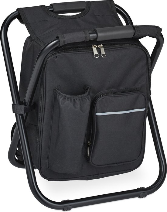 Tabouret Pliable Pour Sac à Dos - Siège Léger De Camping/pêche, Sangle Réglable, Taille L (29x25x31 Cm), Acier Et Tissu Oxford, Poids 740g