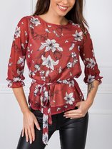 Lichtbruine blouse van Louise sTYLE WOMEN Maat M (40)