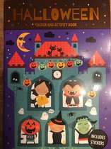 kleurboek halloween met spelletjes met stickers - halloween kleurboek