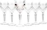 Witte wijnglazen - 6 stuks - premium kwaliteit - White Wines - Crystalline Open Top Round Wine Goblet