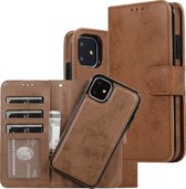 Bookcase Apple iPhone 11 | Hoogwaardig Pu Leren Telefoonhoesje | Lederen Wallet Case | Bruin