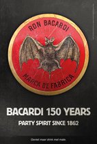 Bacardi - 150 jaar - metalen wandbord - decoratie - vintage - 30x20cm