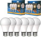 Proventa® LongLife LED Lamp E27 Peer - Warm wit licht - 8W vervangt 60W - 6 lampen