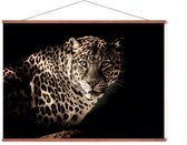 Poster In Posterhanger - Luipaard - Dieren - 50x70 cm - Kader Hout - Ophangsysteem - Afrika Jungle - Kinderkamer