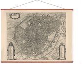 Poster In Posterhanger - Historische Oude Kaart Brussel - 50x70 cm - Kader Hout - Ophangsysteem - Vintage Plattegrond