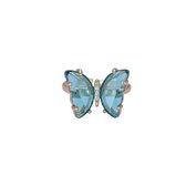Blauwe Vlinder ring - Dottilove - One Size - Sieraad