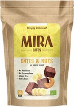 Mirabites yellow, a mini dates bar with nuts, Mira Bites are made from 100% natural ingredients without any added sugar or syrups. No additives, no nonsense. Gluten Free, Dairy Free and Vegan