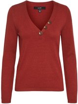 Vero Moda Trui Vmkaris Ls V-neck Button Blouse Ga 10249060 Chilli Oil Dames Maat - S