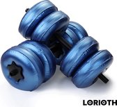 LORIOTH® Watergevulde Dumbbell Set - Dumbbell Set - 1 Paar Halters Fitness - Halter Gewicht Set 20/25 kg - Te vullen met Water - Blauw