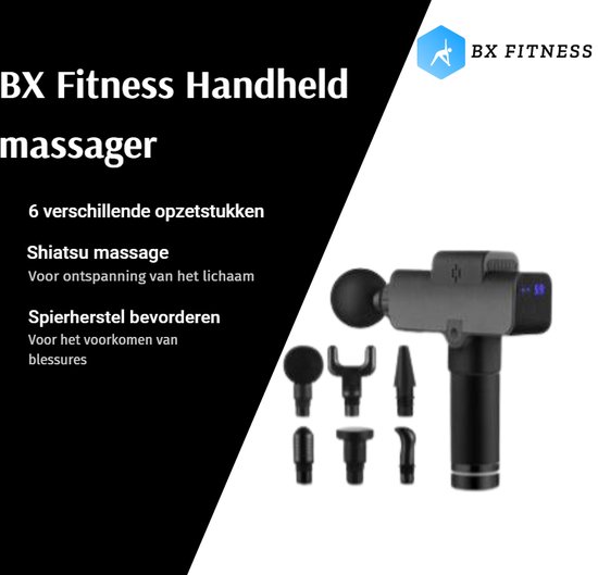 BX Fitness® Handheld Massager Massage gun Shiatsu massage