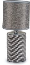 Gift Deco Tafellamp Rotan textuur met led lampje Grijs