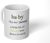 Mok - Baby - Geboorteposter - Goud - Quote - 350 ML - Beker - Mok met Tekst