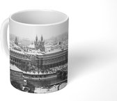 Mok - Praag in de winter - zwart wit - 350 ML - Beker