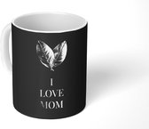 Mok - Koffiemok - Moederdag - I love you - Mam - Moeder - zwart wit - Mokken - 350 ML - Beker - Koffiemokken - Theemok