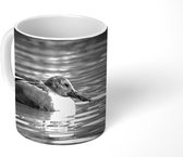 Mok - Slobeend rust uit in het water - zwart wit - 350 ML - Beker