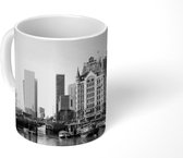 Mok - De Oudehaven van Rotterdam - zwart wit - 350 ML - Beker