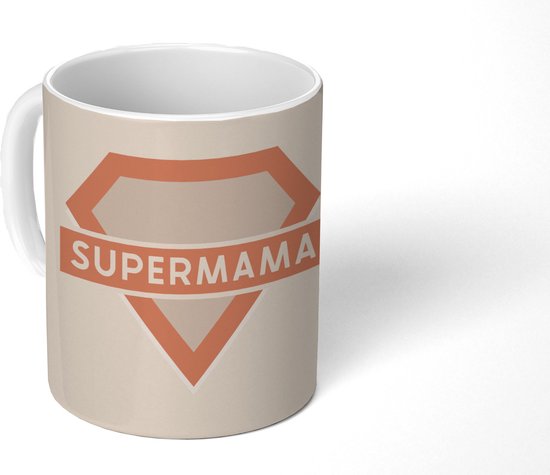Mug - Mug - Fête des Mères - Supermama - 350 ML - Tasse - Cadeau Sinterklaas - Cadeaux de Noël - Cadeaux de chaussures - Cadeaux à distribuer - Tasse avec texte