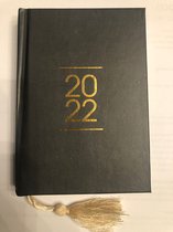 jaaragenda 2022 -minni zwart agenda 12 cm hoog x 8.5 cm lang