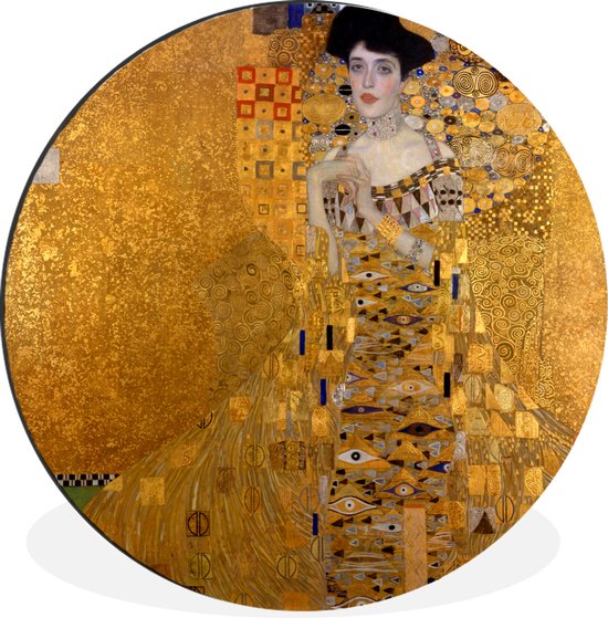 WallCircle - Wandcirkel - Muurcirkel - Portret van Adèle Bloch-Bauer I - Schilderij van Gustav Klimt - Aluminium - Dibond - ⌀ 30 cm - Binnen en Buiten
