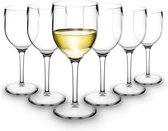 Witte wijnglazen - 6 stuks - premium kwaliteit - White Wines - Crystalline Open Top Round Wine Goblet.
