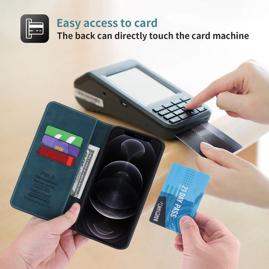 Apple de iPhone Apple iPhone 12 | iPhone 12 Pro | Bookcase en cuir de haute qualité | Porte-monnaie | Bleu