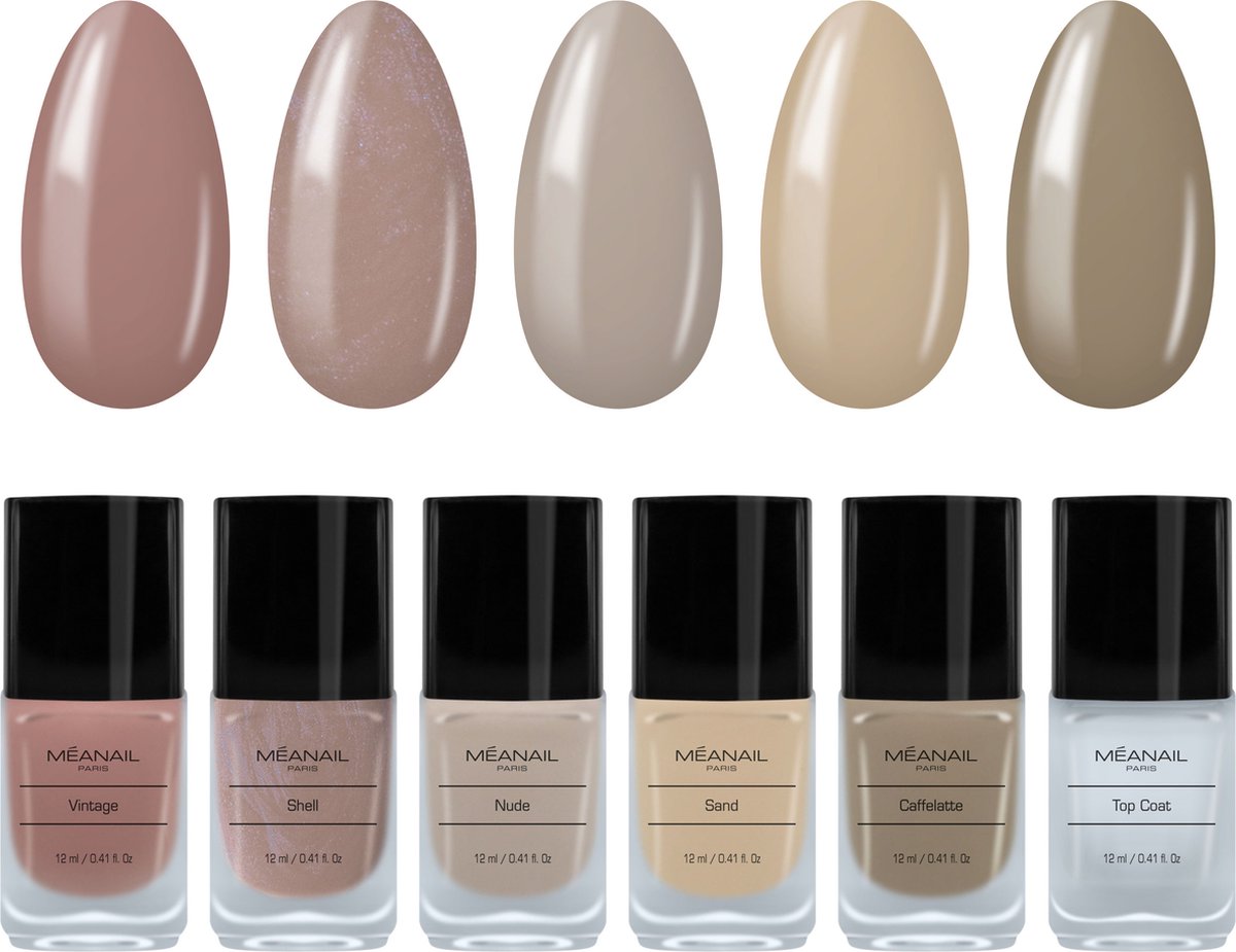 Méanail - Nagellak - Set van 6 kleuren - Nude - 6 x 12ml | bol.com