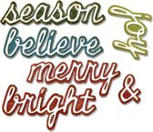 Sizzix Thinlits Snijmal Set - Shadow Script Christmas - 12 stuks