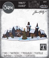 Sizzix Thinlits Snijmal Set - Holiday Village Colorize - 6 stuks