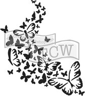 Hobbysjabloon - Template 6x6" 15x15cm butterfly trail
