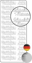 Vaessen Creative Sticker - 10x23cm - 10st - zilver diverse Duitse teksten